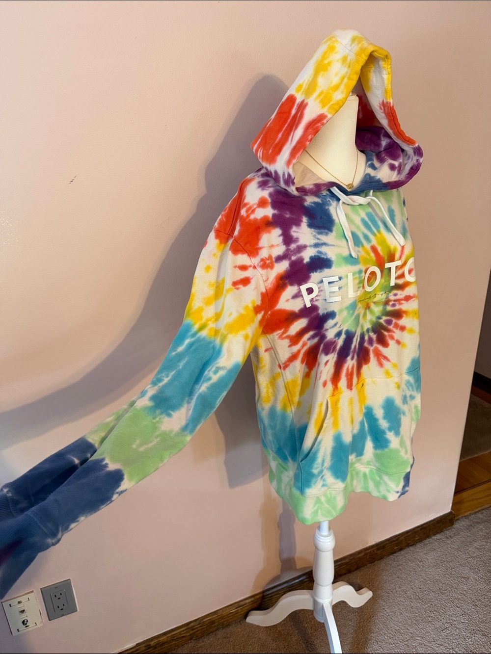 Peloton Rainbow Tie-Dye Hoodie by Spiritual Gangster - Picture 4 of 6